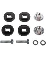 Lampenbefestigungs-Set »Easy-Mount«, 2x Aluminium-Buchse mit M8-Gewinde / 4x Gummi, zur Befestigung des orig. Metall- und Kunststoffscheinwerfer