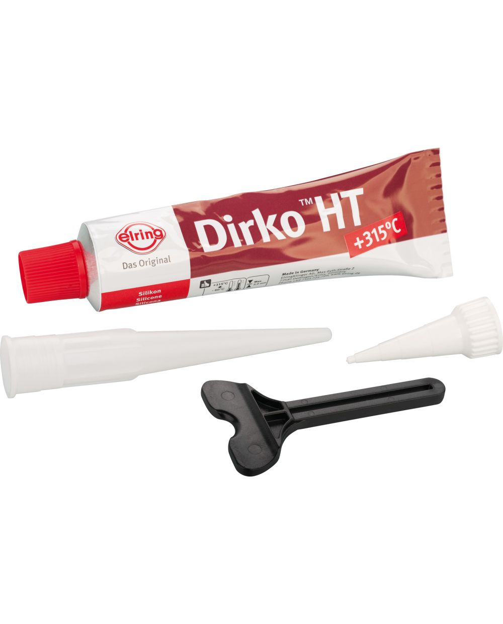 Dirko Dichtmasse HT schwarz (-60 bis +315°C), 70ml, inkl. Dosiertülle