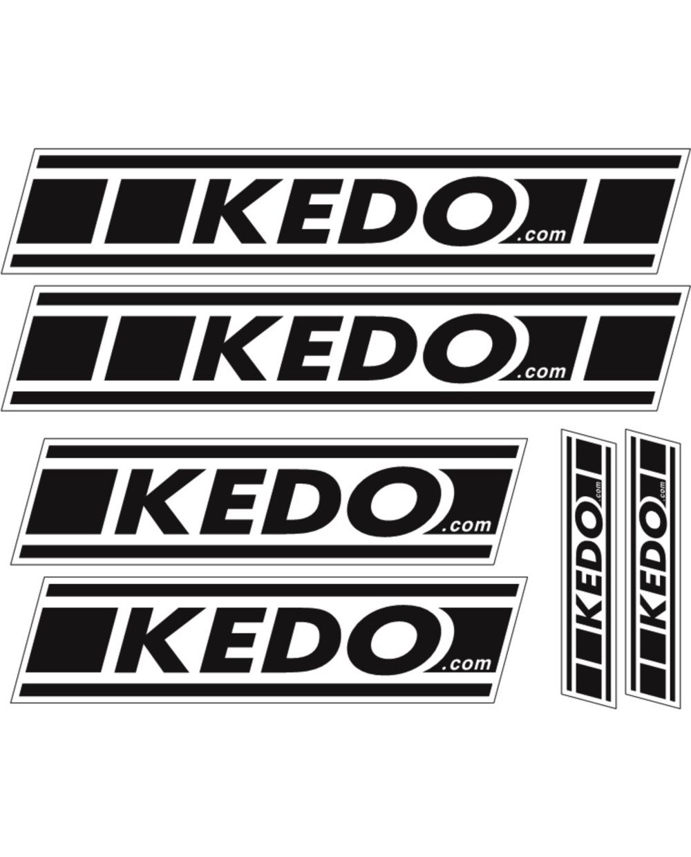 KEDO Sponsor-Aufkleber-Set 6tlg., schwarz (Hintergrund transparent)