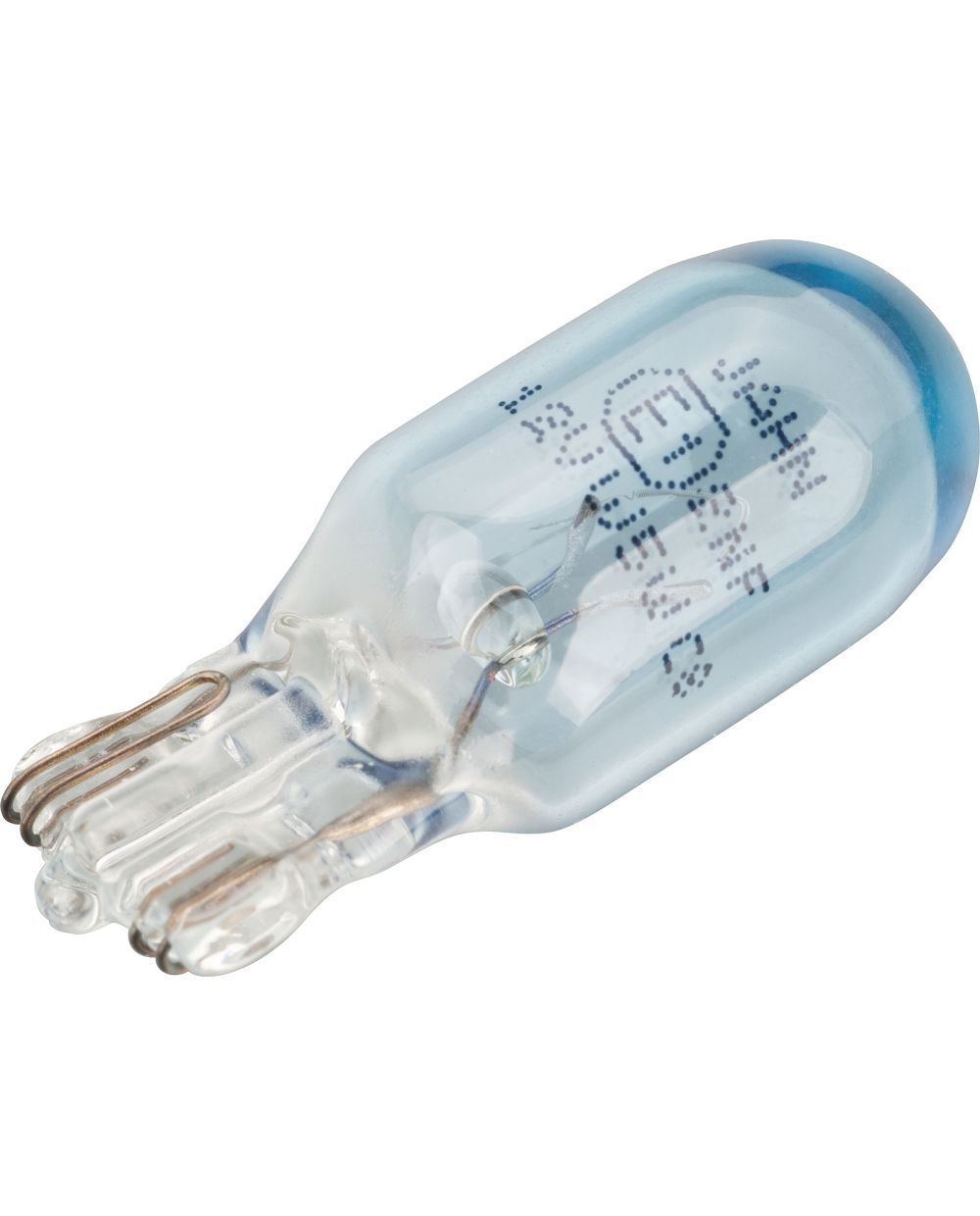 12V Glassockel-Glühlampe 5W W2.1x9.5d blau bedampft, e-geprüft