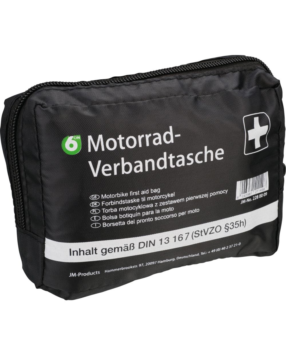 Erste Hilfe Motorrad Verbandtasche, Maße ca. 160 x 115 x 60mm, Inhalt nach  DIN 13 167 (StVZO § 35 h), sollte immer dabei sein