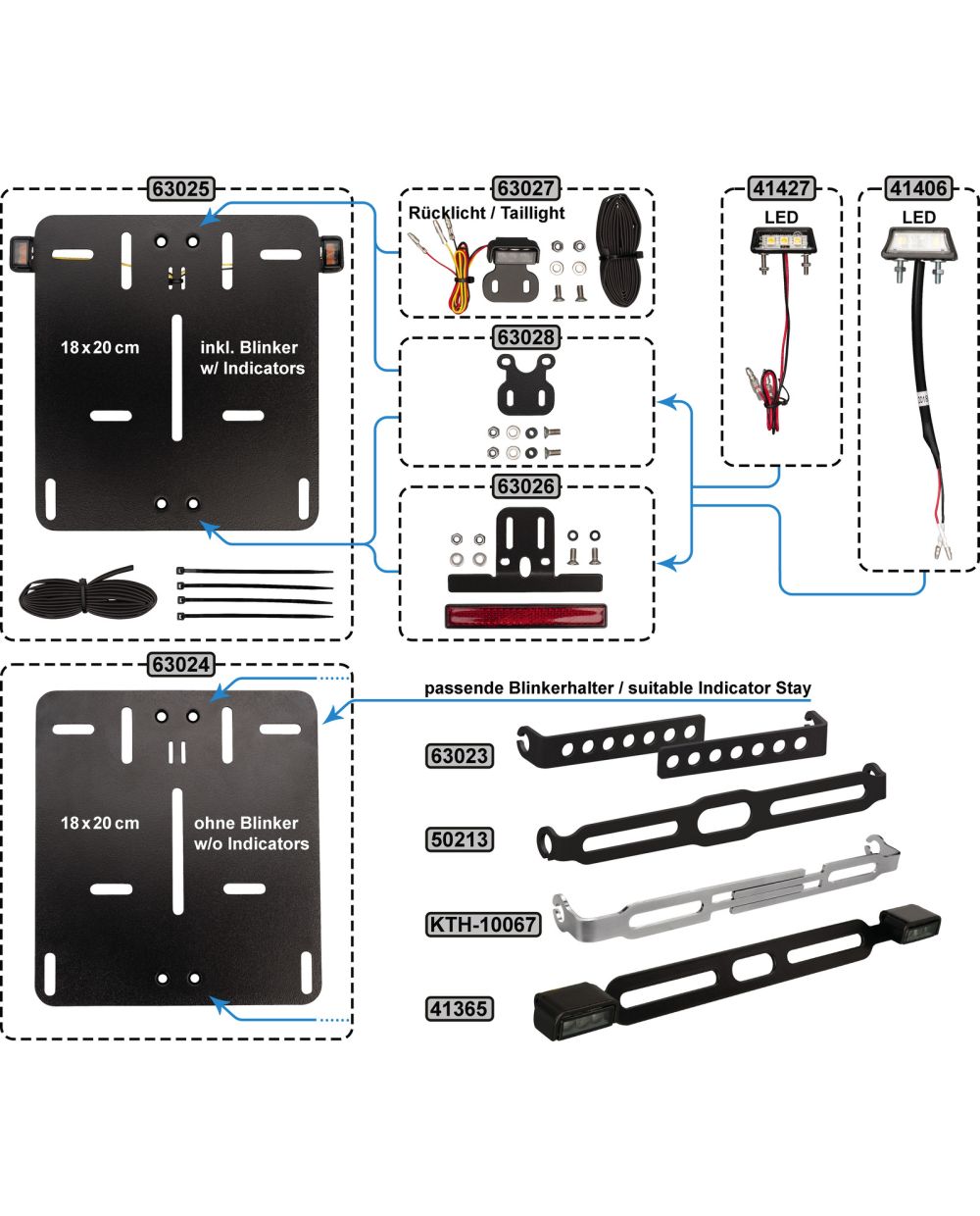 LED Kennzeichen Beleuchtung, Alu, schwarz