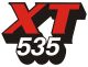 Tank-Emblem / Logo / Schriftzug 'XT535' rot/weiß/schwarz, 1 Stück