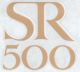 Emblem Seitendeckel 'SR500' gold/weiß, 1 Stück