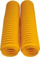 Faltenbälge gelb, 1 Paar (d=43mm Standrohr / 58-62mm Tauchrohr; nicht für USD), Länge ca. 350mm; mit kleineren , schwarzen Einschlüssen im Material
