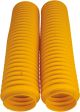 Faltenbälge gelb, 1 Paar (d=43mm Standrohr / 58-62mm Tauchrohr; nicht für USD), Länge ca. 350mm; mit kleineren , schwarzen Einschlüssen im Material