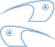 KEDO Classic-Tankdekor hellblau rechts/links komplett