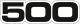 Emblem Seitendeckel '500' schwarz, 1 Stück  (rechts / links passend), mit schmalem transparenten Rand