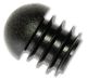 Halbkugel-Lenkerenden-Stopfen/Kappe für 22mm-Lenker (Innen Ø 17-18mm) schwarz, 1 Stück
