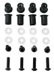 M5x16 Alu-Schrauben-Set (schwarz) inkl. Gummi-Dübelmuttern, Durchmesser U-Scheibe 12mm, 8 Stück