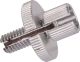 M8x1.25 Stellschraube inkl. Kontermutter für Brems-/Kupplungszug, 30mm lang, 1 Stück, silber eloxiert (OEM Qualität, passt für max. 9mm Zug-Außendurchmesser)