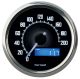 Daytona 'Velona' Tachometer, Abm. 60x45 mm, poliert (km/h,km Gesamt+Tag, Volt, Uhr, weiße Hintergrundbeleuchtung + LC-Display)