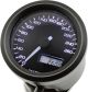 Daytona 'Dark Velona Mini' Tachometer, Abm. 48x45mm (km/h,km Gesamt+Tag, Spannung, Uhr, Beleuchtung umschaltbar orange/blau/weiß, Anzeige bis 260 km/h