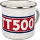 Nostalgie-Henkelbecher 'TT500', 300ml, weiß/rot/blau im Geschenkkarton, Emaille mit Metallrand (Handspülen empfohlen)