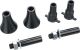 Mini-Blinker-Adapter für originale M10- Blinkeraufnahme, passend für Blinker mit M8 Bolzen, Aussengewinde M10x1.25, Aluminium schwarz eloxiert, 1 Paar