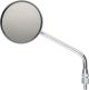Chrom-Spiegel rund, 1 Stück, Spiegelarm 190+70mm, Spiegelfläche 107mm, e-geprüft, M10x1.25mm-Rechtsgewinde (nicht für Yamaha rechte Seite)