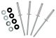 Nieten-Set silber, kompl. mit O-Ringen + U-Scheiben, ermöglicht die Reparatur der Ritzelabdeckung (12tlg. inkl. Ersatzniete)