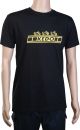 T-Shirt 'KEDO' Gr. M, schwarz mit gelbem Aufdruck (180g/m² Baumwolle), 100% Baumwolle