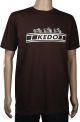 T-Shirt 'KEDO' Gr. S, braun mit weißem Aufdruck (180g Bio-Baumwolle), 100% Baumwolle