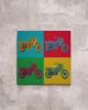 XT500 1976 PopArt-Druck, Leinwand auf Holz-Keilrahmen, Abmessungen 50x50x2cm, 4-farb Druck, 260g/m² Polyester Stretch-Canvas