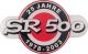 25 Jahre SR500 Jubiläums-Emblem schwarz/rot, ca. 85x50mm selbstklebend, 1 Stück