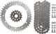 520er Kettensatz 'Slim black' inkl. 16Z Ritzel, 42Z Kettenblatt, offene RK-XW-Ring-Kette 520XRE/102Glieder mit Hohlniet- & Clip-Kettenschloss
