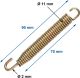 Auspuff-Zugfeder universal, verzinkt, 1 Stück, 90mm lang, 11mm Durchmesser, 2mm Draht, 1 Haken frei drehbar