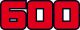 Aufkleber Seitendeckel-Schriftzug '600', rot/schwarz, weißer Hintergrund, 1 Stück für li oder re passend, 2x benötigt, OEM-Vergleichs-Nr. 43F-21781-20