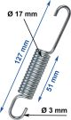 Universal-Feder verzinkt, Abm. ca. 127mm Länge, 3mm Drahtstärke, 17mm Außendurchmesser, 51mm Wicklungslänge