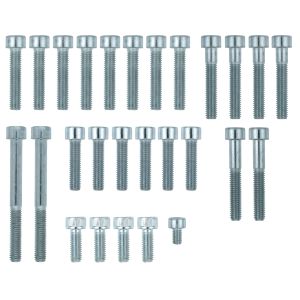 Innensechskant-Schrauben-Set verzinkt 8.8 für Motor-Seitendeckel li/re, inkl. Verwendungs-Skizze (exkl. Sonderschraube unterer Ölfilterbolzen)