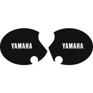 Seitendeckelaufkleber-Set 'YAMAHA' rechts+links, schwarz (Schrift weiß)