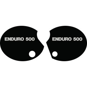 Seitendeckelaufkleber-Set 'ENDURO 500' rechts+links, schwarz (Schrift grau) -></picture> Ersatz siehe 21068