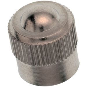 Reifenventil-Abdeckkappe Metall mit Rändelung + Gummidichtung, 1 Stück