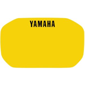 Decal Head Light Fairing, yellow with black YAMAHA logo (HD quality with protective laminate), suitable for items 29112RP/29467RP/29468RP