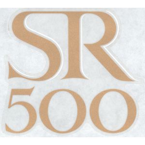 Emblem Seitendeckel 'SR500' gold/weiß, 1 Stück