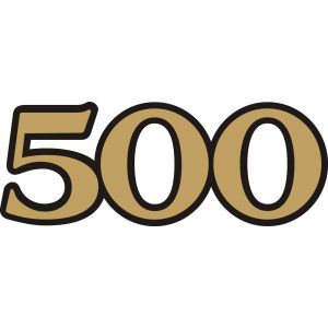 Emblem Seitendeckel '500' gold/schwarz, 1 Stück