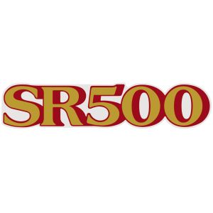 Emblem Side Cover 'SR500' gold/red, 1 Piece
