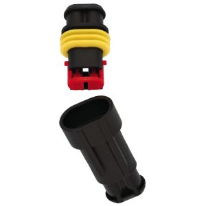 AMP SUPERSEAL 1,5 SERIE, 2er Stecker/Buchsen-Set wasserdicht (IEC 529 sowie der DIN 40050 IP 67) (OHNE Kontakte/Stopfen)