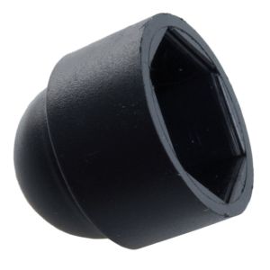 M8 Hutmutter-Abdeckkappe Kunststoff schwarz, passt auf Außensechskant SW13, 1 Stück