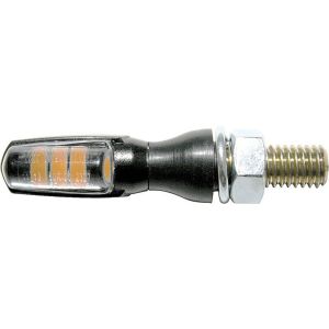 LED-Micro-Blinker 'Spark', schwarzes Kunststoffgehäuse Abm. nur ca. LxBxH 25x11x14.5mm, Klarglas, gummigelagert , e-geprüft für vorn & hinten, 1 Paar