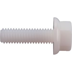 Kunststoff-Schraube mit Flansch M6x20mm, Sechskant/SW10- und Torx/T30-Antrieb, zur Befestigung der Gabelschützer im Offroad-Betrieb, Material: Nylon/PA