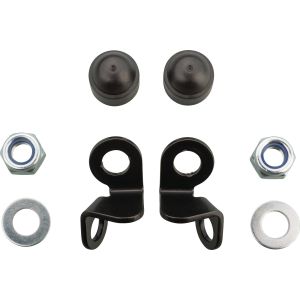 Blinkerhalter vorn, Gabelbrückenmontage, 1 Paar, Edelstahl schwarz, für Blinker mit max. 8mm Bolzendurchmesser geeignet