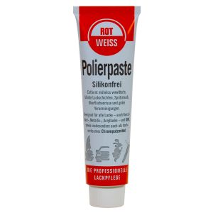 ROT-WEISS Polierpaste, 100ml (zum Auspolieren von Oberflächenkratzern, entfernt blinde, verwitterte Oberflächen --></picture> auch für Chrom+Gummi geeignet)