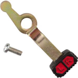 Replika-Blinkerknopf, Beschriftung L/R rot eingelassen, inkl. Betätigungsarm + Schraube