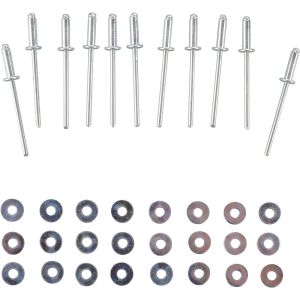 Befestigungs-Set für Kotflügel-Verbreiterung Art. 50791-XX, 10 Stück Blindnieten und 20 Stück U-Scheiben