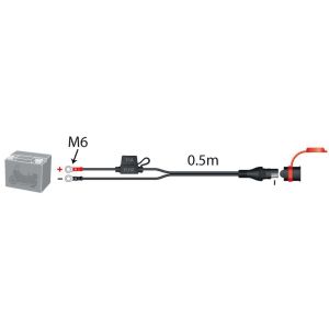 Optimate Fahrzeugadapter 0.6m, wasserdichter SAE-Systemstecker, 2x 6mm Ringöse, Flachstecksicherung