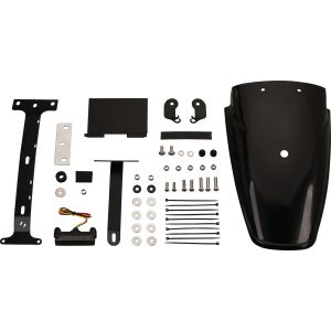 TT-Style Heckumbau, Kotflügel Kunststoff schwarz durchgefärbt, Montagematerial komplett inkl. LED Rücklicht getönt rauch-grau, e-geprüft
