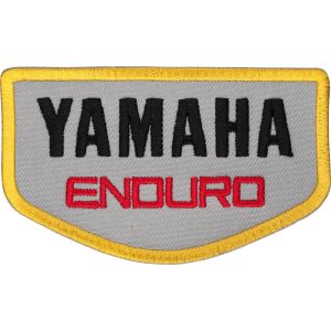 Aufnäher ENDURO', 88x52mm (circa-Maße), schwarz/rot/gelb auf grauem Hintergrund