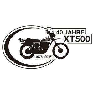 '40 Jahre XT500' Aufkleber, schwarz, Abm ca. 190x95mm, 1 Stück