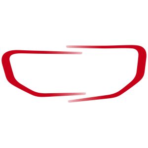 Aufkleber Seitendeckel-Dekor / Zierstreifen, rot mit weißem Farbverlauf, 1 Paar für rechte und linke Fahrzeugseite